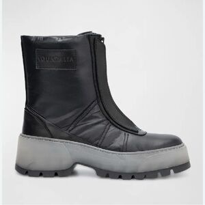 NWOB Aquatalia Amii Quilted Boots Black Nylon Chunky Lug Sole Weatherproof